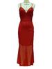 2025 European & American Women's Sexy Sequined Backless Dress with Slit