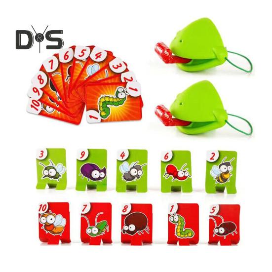 2/4 Sets Sticking-Out Tongue Frog Face Guard Toy Licking Animal Chameleon Lizard Tongue Game 2/4 Players Board Game Toddler Boys Girls Gift