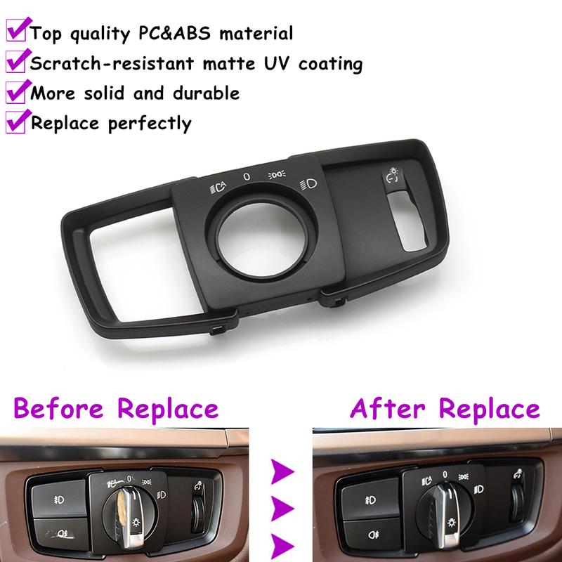 F45 F46 F30 F32 F15 F16 F85 F86 Car Dashboard Headlight Switch Rotary Button Cap Headlamp Cover Panel For BMW X5 X6 2 3 Series