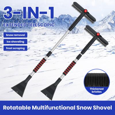 Car Snow Brush And Ice Scraper Brush Extendable Snow Shovel Ergonomic Foam Grip Snow Remove Broom for Windshield & Window Cleaning