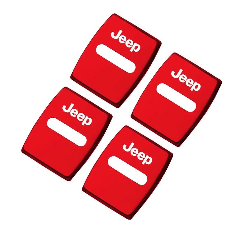 Für Jeep 4 Stück Auto Türschlossabdeckung Edelstahlkappe Auto Zubehör für Jeep Grand Cherokee Wrangler JK Gladiator Compass