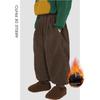 French Arielle De Pinto Boys' Fleece-Lined Pants Winter Korean Style Double-Layered Jogger Pants Baby Casual Pants