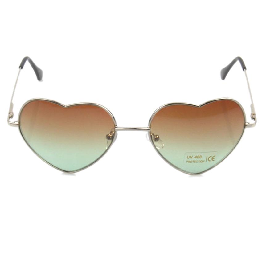 Women Sunglasses Cute Heart Frame Mirror Fashion UV400 Protection Vintage Retro Eyewear Sun Glasses