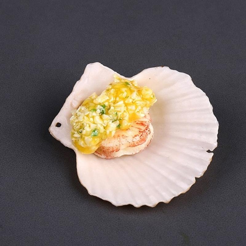 Artificial Grilled Oysters Model Simulation Grilled Scallops Model Realistic Roasted Oysters Fake Seafood Display Props
