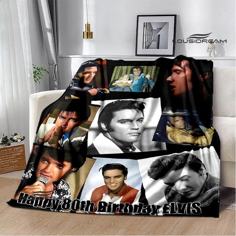 E-Elvis-Presley Retro print deken dekens voor bedden Picknickdekens Flensdeken Zachte en comfortabele deken verjaardagscadeau