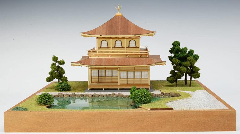 Woody Joe Jishoji Ginkaku Wooden Model Assembly Kit Molding Color 1/75