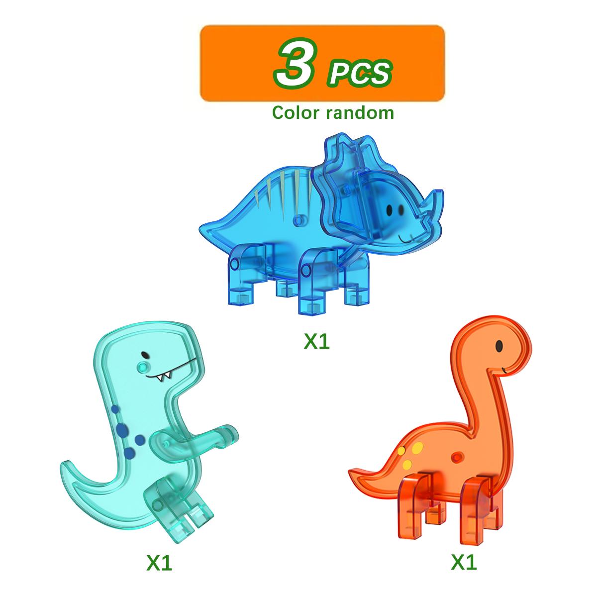 

3D Dinosaur, Farm Animal, Penguin & Polar Bear Magnetic Building Blocks. Dinosaur World playset, perfect gift for boys and girls