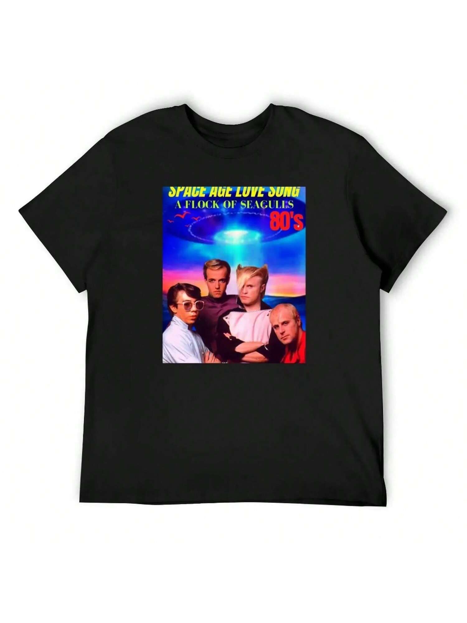 КОСМИЧЕСКАЯ ПЕСНЯ О ЛЮБВИ ( СТАЯ ЧАЕК ) Футболка Летний Топ Заготовки Оверсайз Футболки Мужская Мужская Хлопковая Футболка XXXXXL чёрный