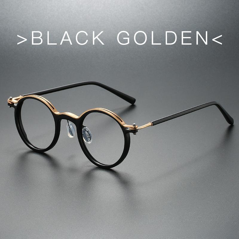 

Ретро-дизайн бренда, роскошная круглая оправа для очков для мужчин и женщин, сверхлегкие очки из сплава нержавеющей стали с защитой от синего света золотой