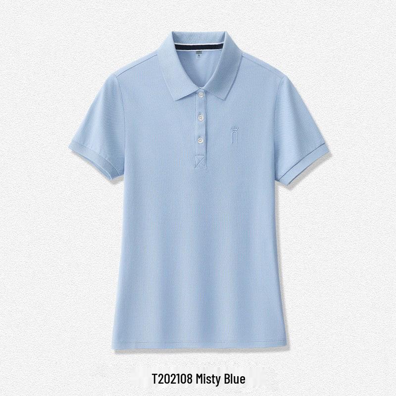 Women's Custom Logo Embroidered Cotton Short Sleeve Polo Shirt