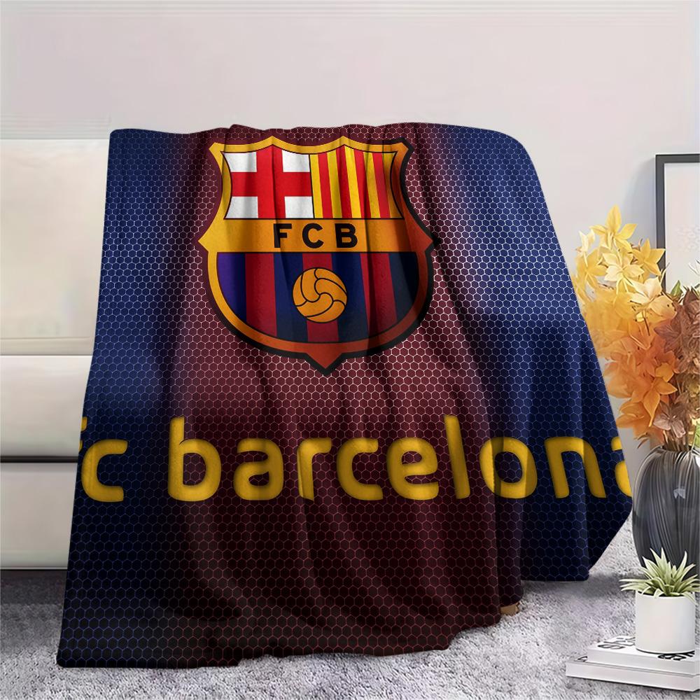 FC Barcelona  Print Flannel Blanket, High Quality Comfortable for All Seasons, Home Decor, Warmth and Comfort
