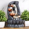 Polyresin Table Top Indoor Outdoor Water Fall Fountain with LED Lights Home Decor Decoration Gift Gifting Items