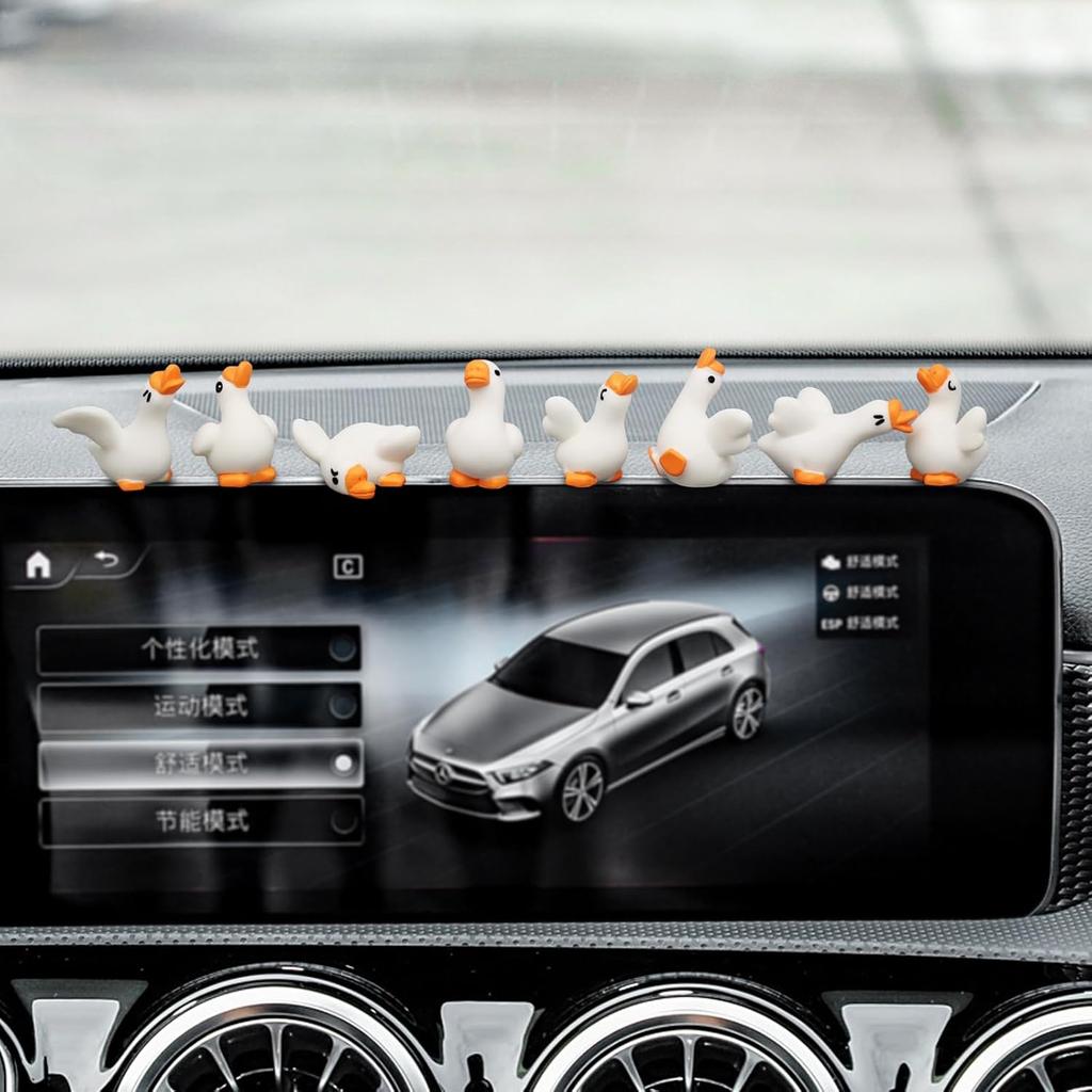 Goose Funny Car Dashboard Accessories, Cute Car Accessories For Women Interior, Mini Goose Figurine For Car Home Desk