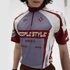 American Outdoor Cycling Wear: Slim-Fit Elastic Color Block T-Shirt - Breathable Short Sleeve Sporty Style