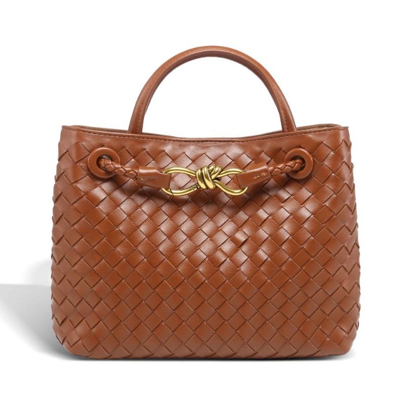 New metal rope buckle woven bag shoulder messenger bag large capacity fashion