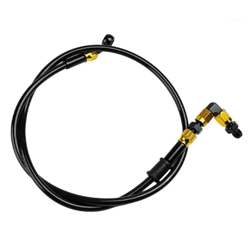 90° M10 Brake Line Oil Tube Pipe Hydraulic Brake Oil Hose for ATV Dirt Pit Bike 100cm Easy Install Motorbike Accessories