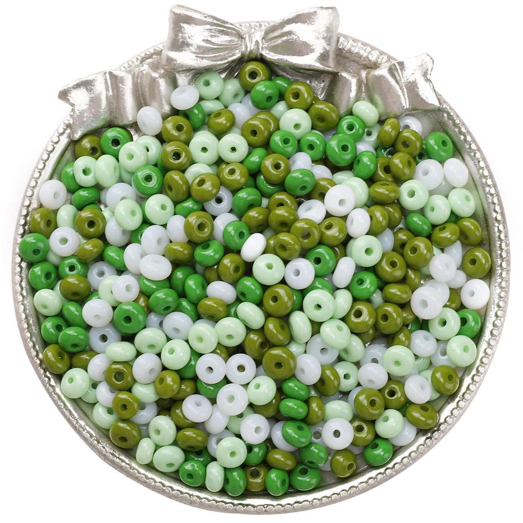 60pcs Bottled Glass Beads Charm Oil Painting Abacus Czech Beads Seed Spacer Beads For Jewelry Making Accessories