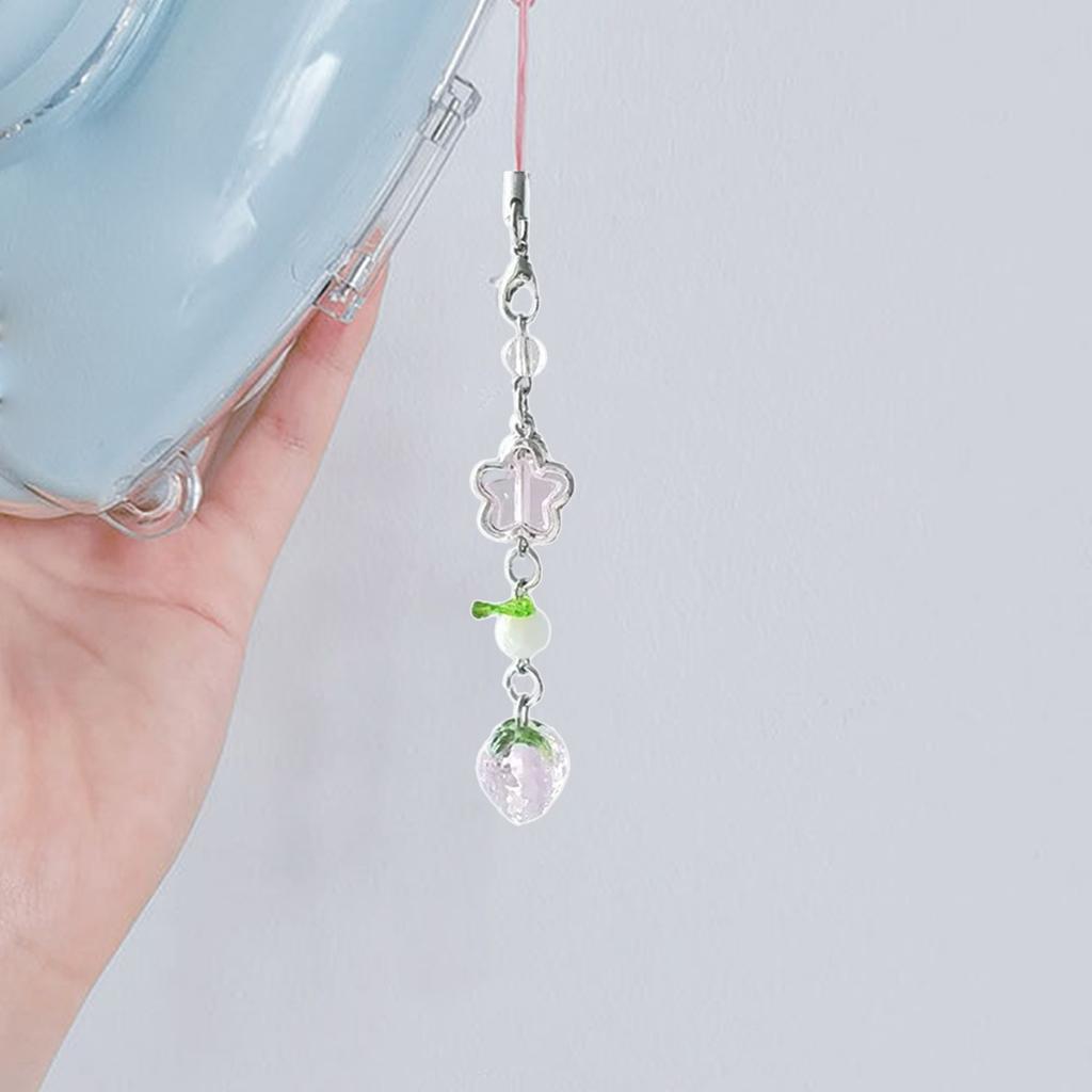 Lovely Strawberry Keychain Strawberry Phone Pendant Unique Bag Charm Sweet Phone Chain Perfect Gift for Fashion Lover