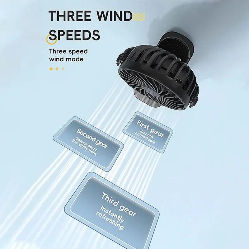 Rechargeable Fan 720 ° Rotating Hanging Clip Fan with Nightlight for Easy Portability Office Bedroom Dormitory Outdoor Small F