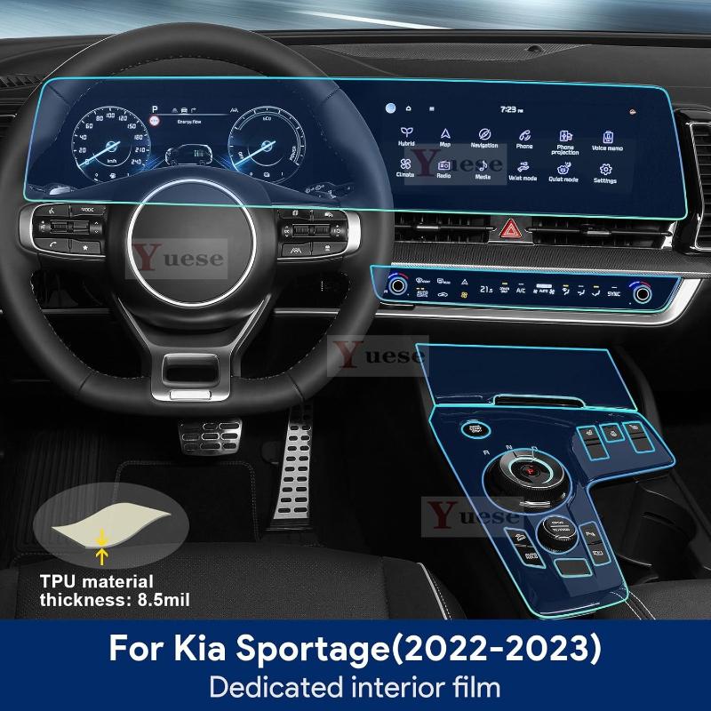 Car Interior Center Console Transparent TPU Protective Film Anti-scratch Sticker For Kia Sportage Precut -