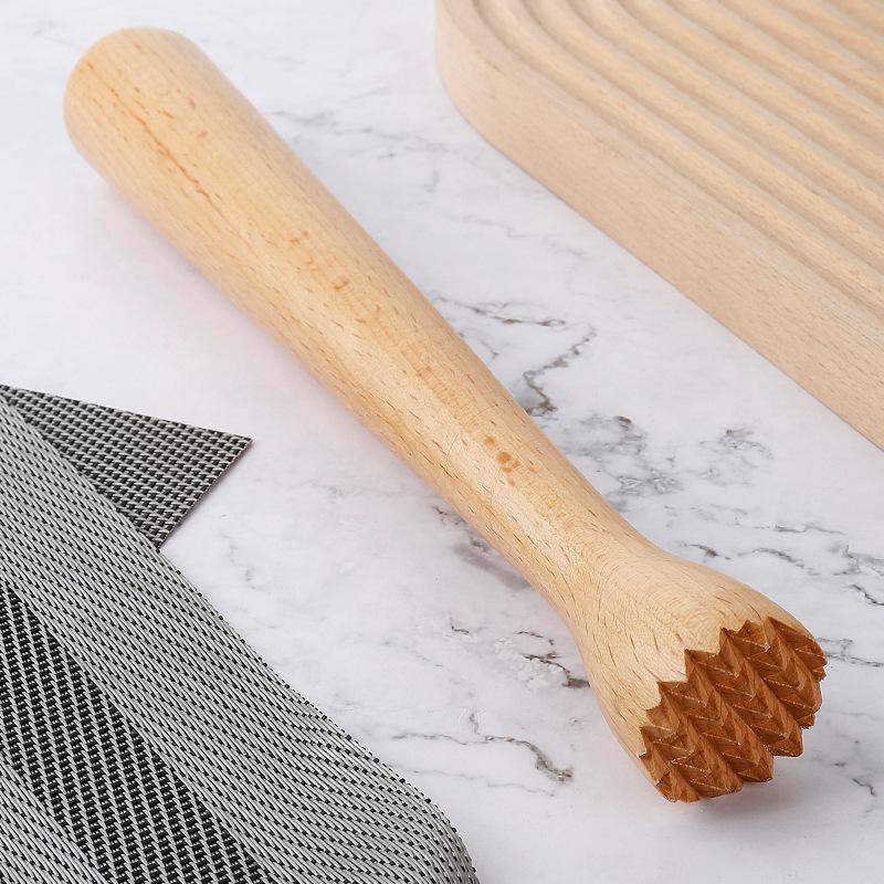 Long Wooden Masher Cocktail Muddler Durable Construction for Home Bar Mixing Fresh Fruit Mojitos Lemon Drinks
