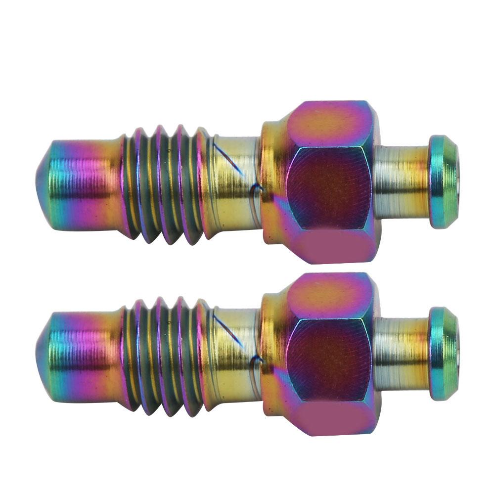 2 Pcs   Alloy Oil Disc Brake Bleed Nipple Exhaust Screws Set for Road   Accessories