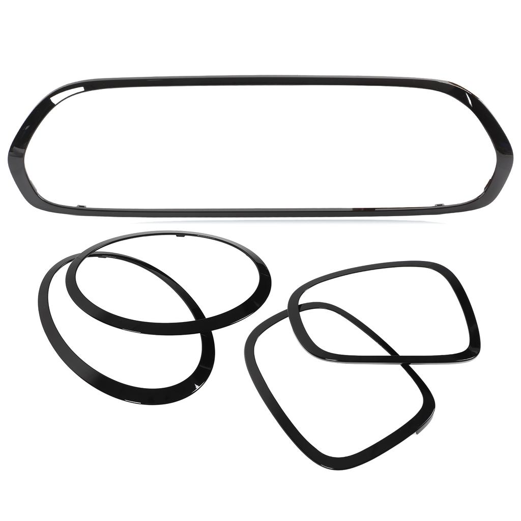 New 5Pcs Gloss Black Headlight Taillight Grille Surround Cover Trims Replacement for Mini F55 F56 F57 One Cooper S JCW 2014+