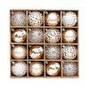 For Christmas Tree Ornaments Set of 16 Glittering Hanging Balls for Holiday Decorations Plastic with Hanging Loops