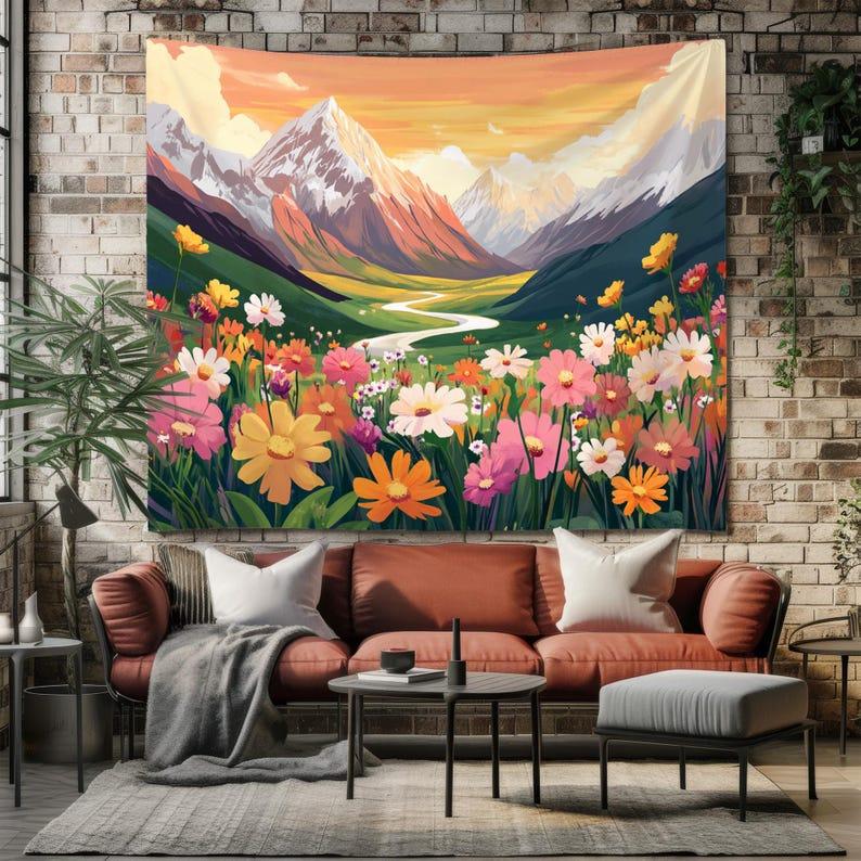 Flower and Grassland tapestry 75x100 чёрный