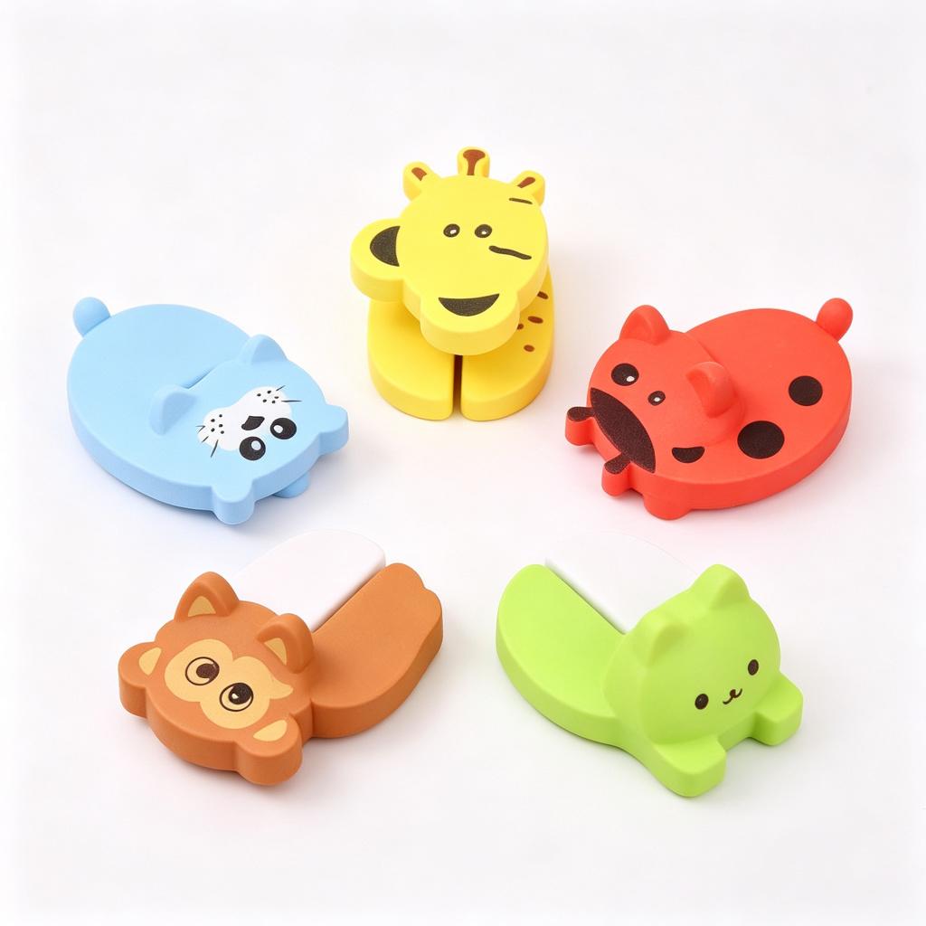 5piece Set Door Stopper Doorknob Wall Protection Children Door Stopper Holder Shockproof Door Crash Pad Children Finger Protecter