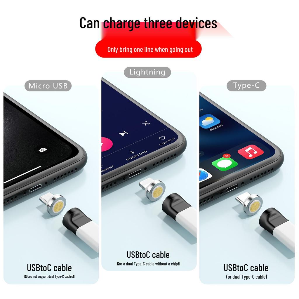 Magnetic 7-Contact Type-C to Apple Fast Charging Adapter