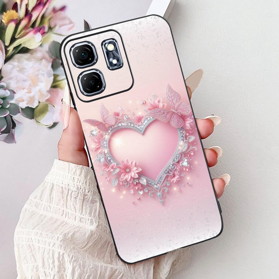 For Infinix Hot 50i Case X6531 New Fashion Flower Love Heart Pattern Soft Silicone Cover For Infinix Smart 9 Smart9 X6532 Bumper