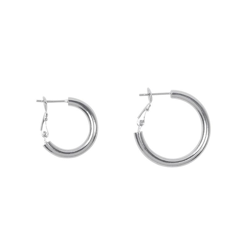 Silver Hoop Earrings: Korean Style, Popular, All-Match, High-End, Celebrity Fashion