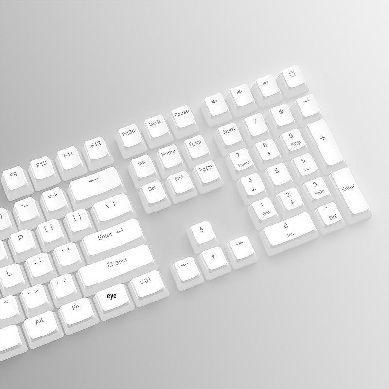 Double Skin Milk Pudding Mechanical Keyboard Keycaps, Luminous OEM Height, 130-Key Full Set