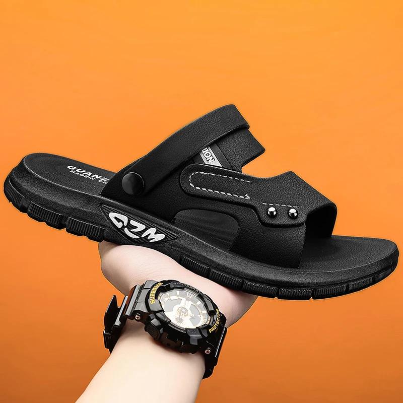 Fashion Fashion Men Sandals 2025 New Summer Casual Leather Walking Sandals Outdoor Antiskid Shoes Classic Breathable Business Sandals
