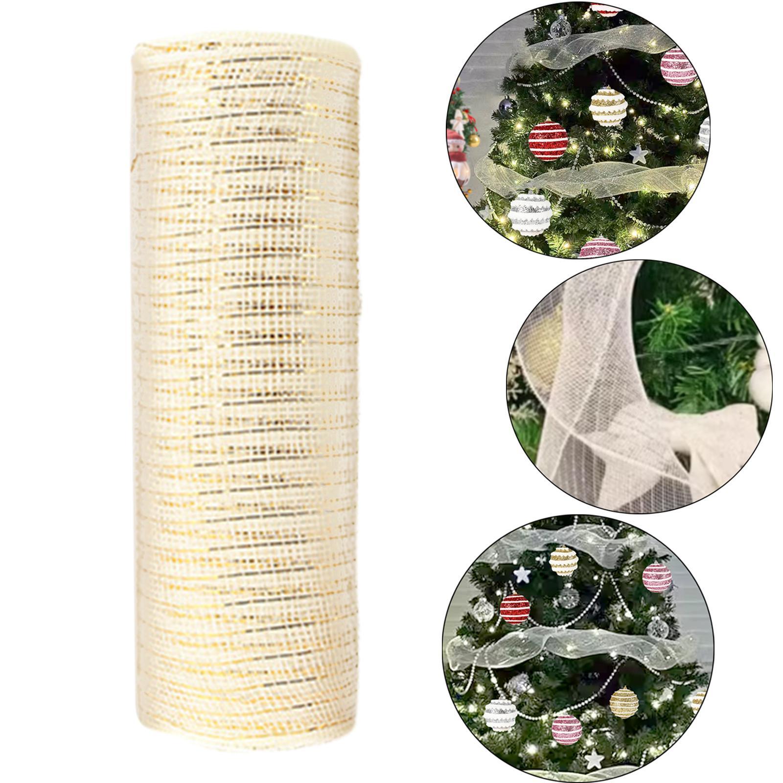 

Christmas Ribbon DIY Elegant Multipurpose Mesh Ribbon Christmas Tree Decoration for Centerpiece Birthday Party Garland Holiday