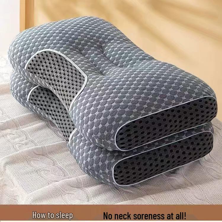 Gestricktes Tiefschlaf-Nackenstützkissen - Nicht kollabierender Kern für die Halswirbelsäule, Ideal für Erwachsene & Studenten