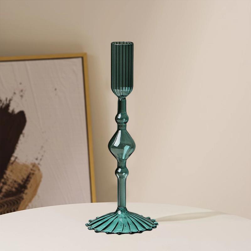 1PC Glass Candlestick Art Crafts Modern Handcrafted Glass Crafts for Holiday Homes Creative 21x8cm