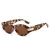 New Millennium Style Y2K Cat Eye Leopard Pattern Thick Frame High end Feeling Female Round Face slimming Fashion Sunglasses