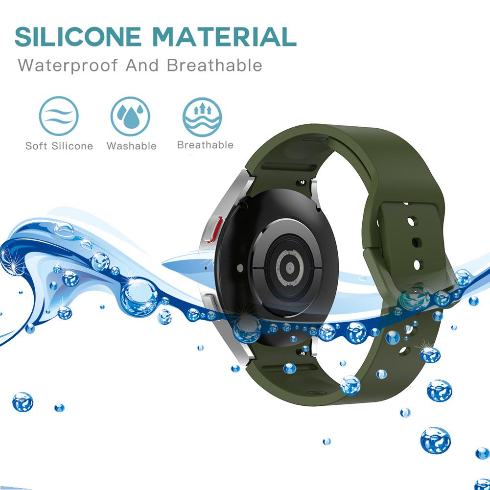 Silicone Watch Band Color Clasp Waterproof Watch Band Strap Comfortable Soft Replacement Parts for Samsung Galaxy Watch4 40/44mm