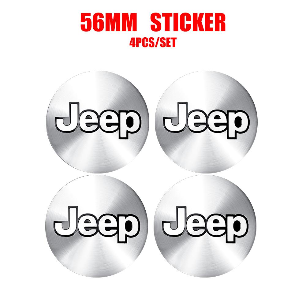 4 Stück 56/60mm Radnabenkappen Aufkleber Auto Emblem Abzeichen Dekoration für Jeep jk Compass Renegade Cherokee Gladiator Patriot Liberty