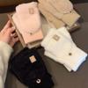 Winter Thick Half Finger Flip Gloves for Cute Women, Warm Cycling In Winter, Knitted for Students To Write and Type On