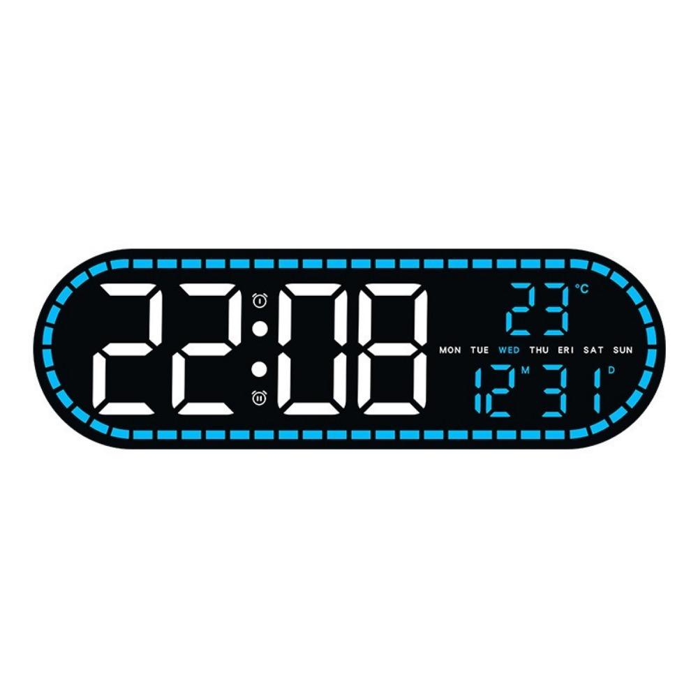 Temperature Display Electronic Wall Clock Calendar Display Wall-mounted Clock Table Clock  Home Blue Light