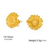 Flowers Stud Earrings Women Stainless Steel Gold Earring Trendy Daisy Cherry Blossom Jewelry Valentine Gift