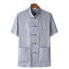 Men's Spring/Summer Tang Suit - Chinese Style Grandpa Shirt for Middle-Aged & Elderly, Thin Hanfu Dad Set