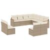 VidaXL Salon de Jardin avec Coussins 11 pcs, Canapés de Terrasse, Ensemble de Meubles de Patio, Mobilier d'Extérieur, Beige 3226086