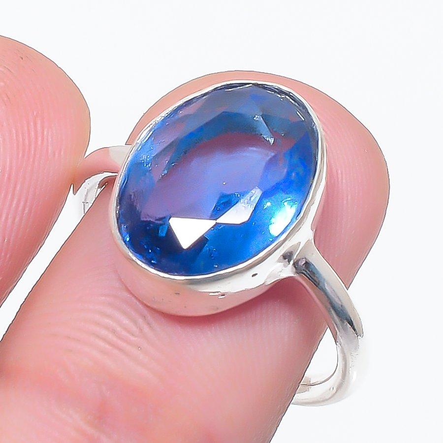 

Natural Swiss Blue Topaz Gemstone 925 Sterling Silver Jewelry Ring Size 7 AR-16131
