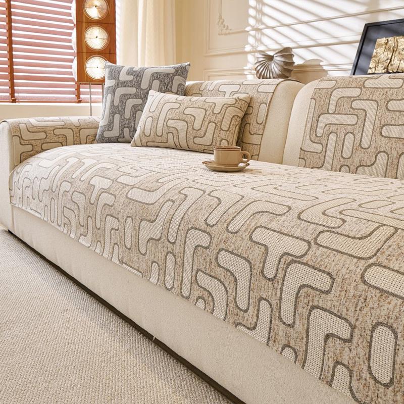 Chenier Light Luxury Sofa Cover Thickened Four Season Universal Sofa Cushion Silicone Particle Anti Slip Anti Fouling Couch Mat