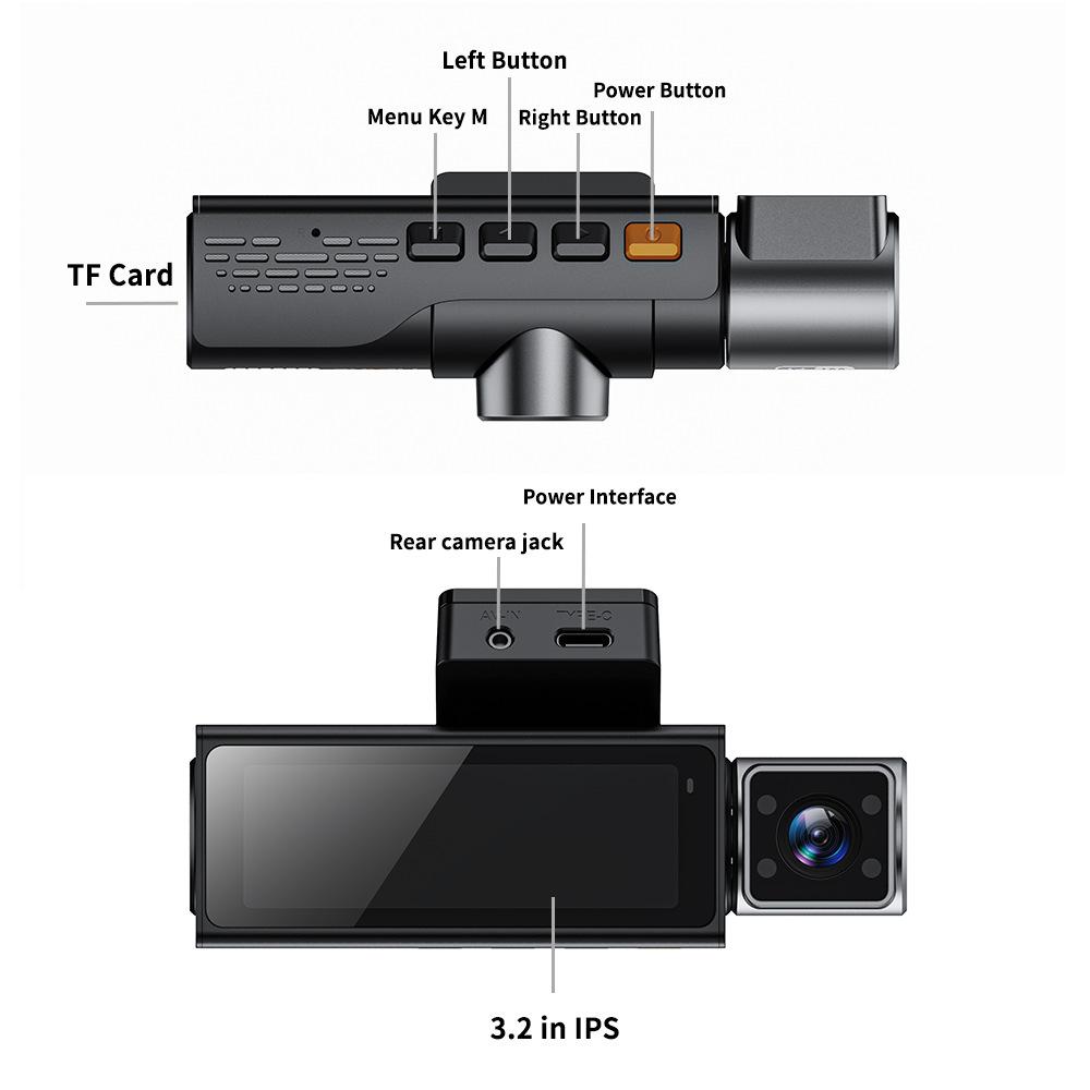 2/3-channel In-car Dashcam, UHD 4K High-definition GPS WiFi Camera, Car DVR Camera