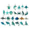 Marine Life Christmas Advent Calendar with 24 2D Flat Ocean Animals Ornaments Xmas Countdown Calendar for Xmas Tree Decor